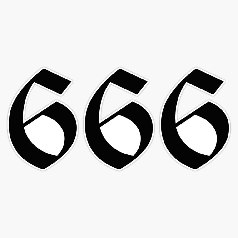 666 Sticker Vinyl Waterproof Sticker Decal Car Laptop Wall Window Bumper Sticker 5"