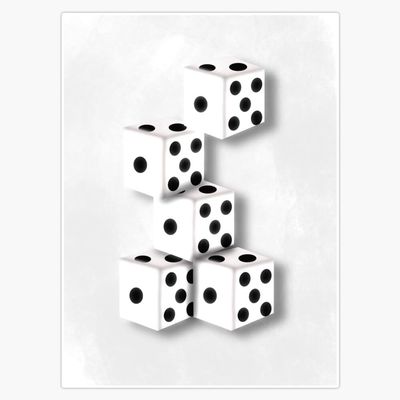 Dice Sticker Vinyl Waterproof Sticker Decal Car Laptop Wall Window Bumper Sticker 5"