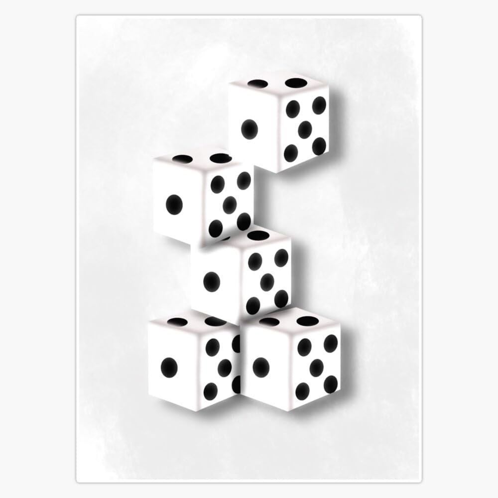 Dice Sticker Vinyl Waterproof Sticker Decal Car Laptop Wall Window Bumper Sticker 5"
