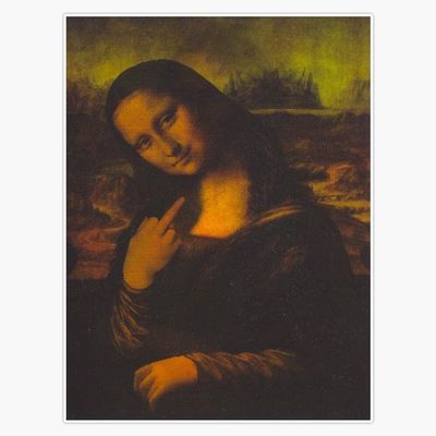Mona Lisa - Middle Finger Sticker Vinyl Waterproof Sticker Decal Car Laptop Wall Window Bumper Sticker 5"