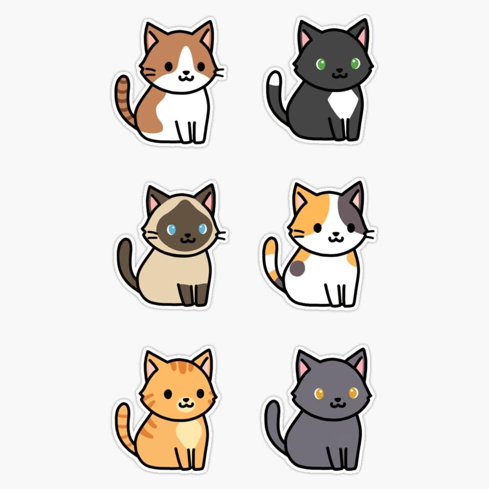 Cats Sticker Vinyl Waterproof Sticker Decal Car Laptop Wall Window Bumper Sticker 5"