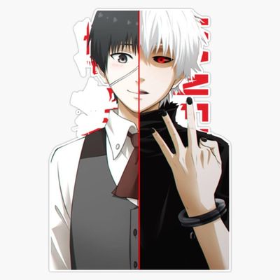 Kaneki 2 Side Sticker Vinyl Waterproof Sticker Decal Car Laptop Wall Window Bumper Sticker 5"