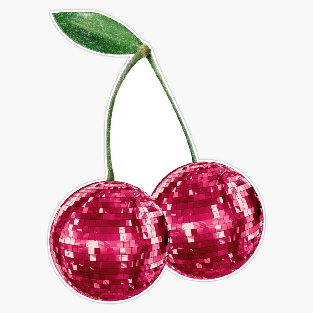 Disco Ball Cherries Sticker Vinyl Waterproof Sticker Decal Car Laptop Wall Window Bumper Sticker 5"
