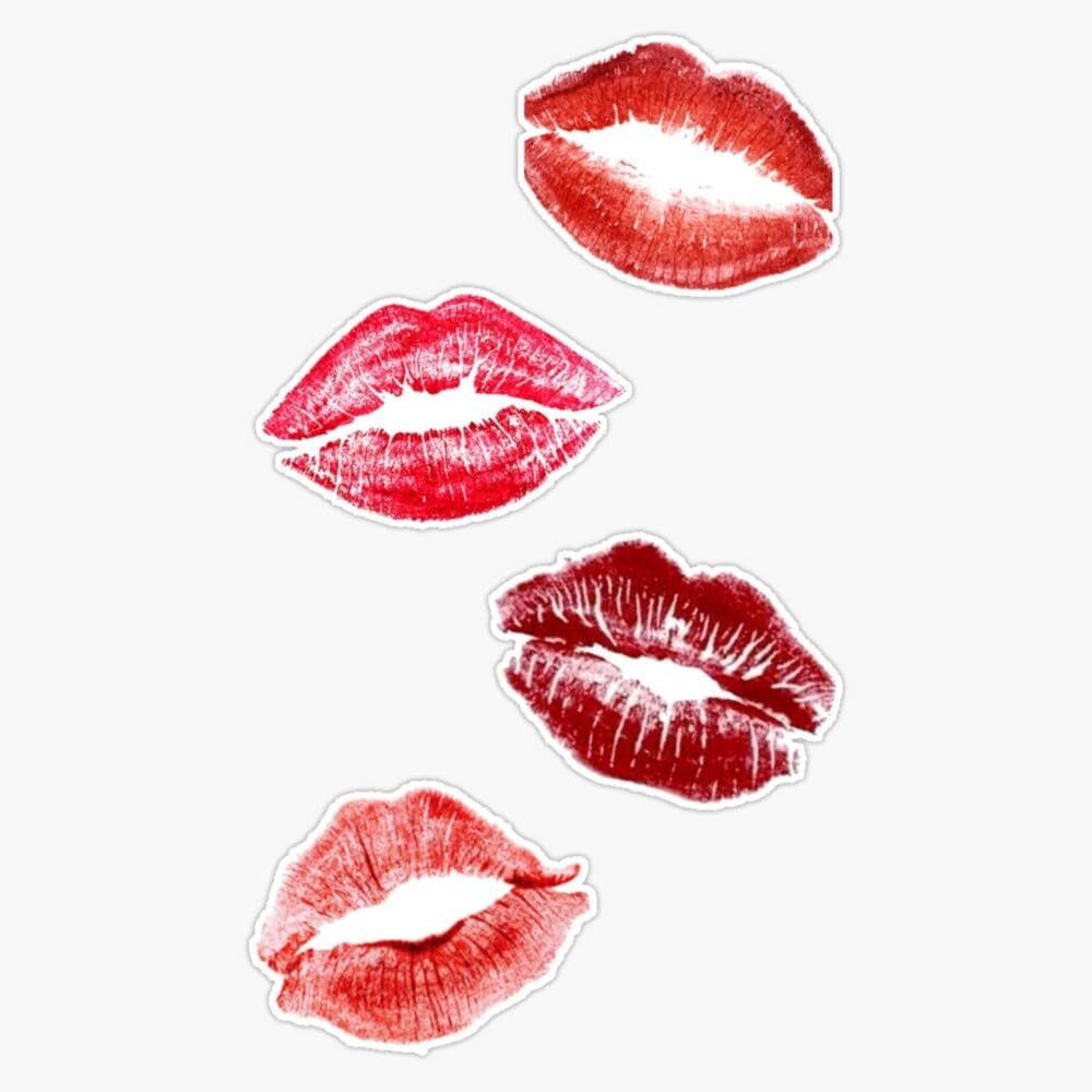Lipstick Kisses Sticker Vinyl Waterproof Sticker Decal Car Laptop Wall Window Bumper Sticker 5"