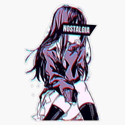 Anime Aesthetic Girl Nostalgia Sticker Vinyl Waterproof Sticker Decal Car Laptop Wall Window Bumper Sticker 5"