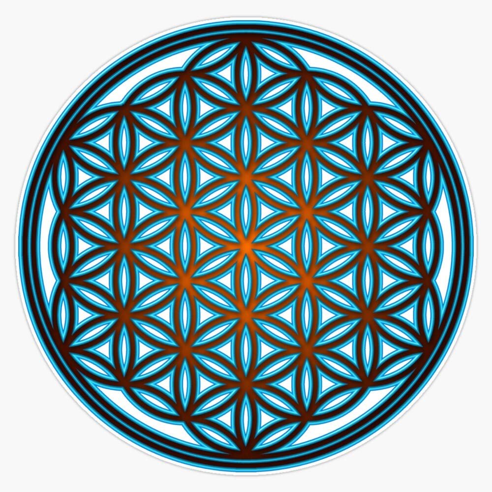 Flower of Life - Sacred Geometry - Harmony & Balance Sticker Vinyl Waterproof Sticker Decal Car Laptop Wall Window Bumper Sticker 5"