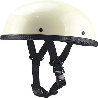 YMKJGZS Riding Beanie Motorcycle Half Helmet Open Face Motorbike Helmet, DOT Approved Low Profile Chopper Motorcycle Half Helmet for Men and Women Chopper Moped Scooter ATV (B,S)