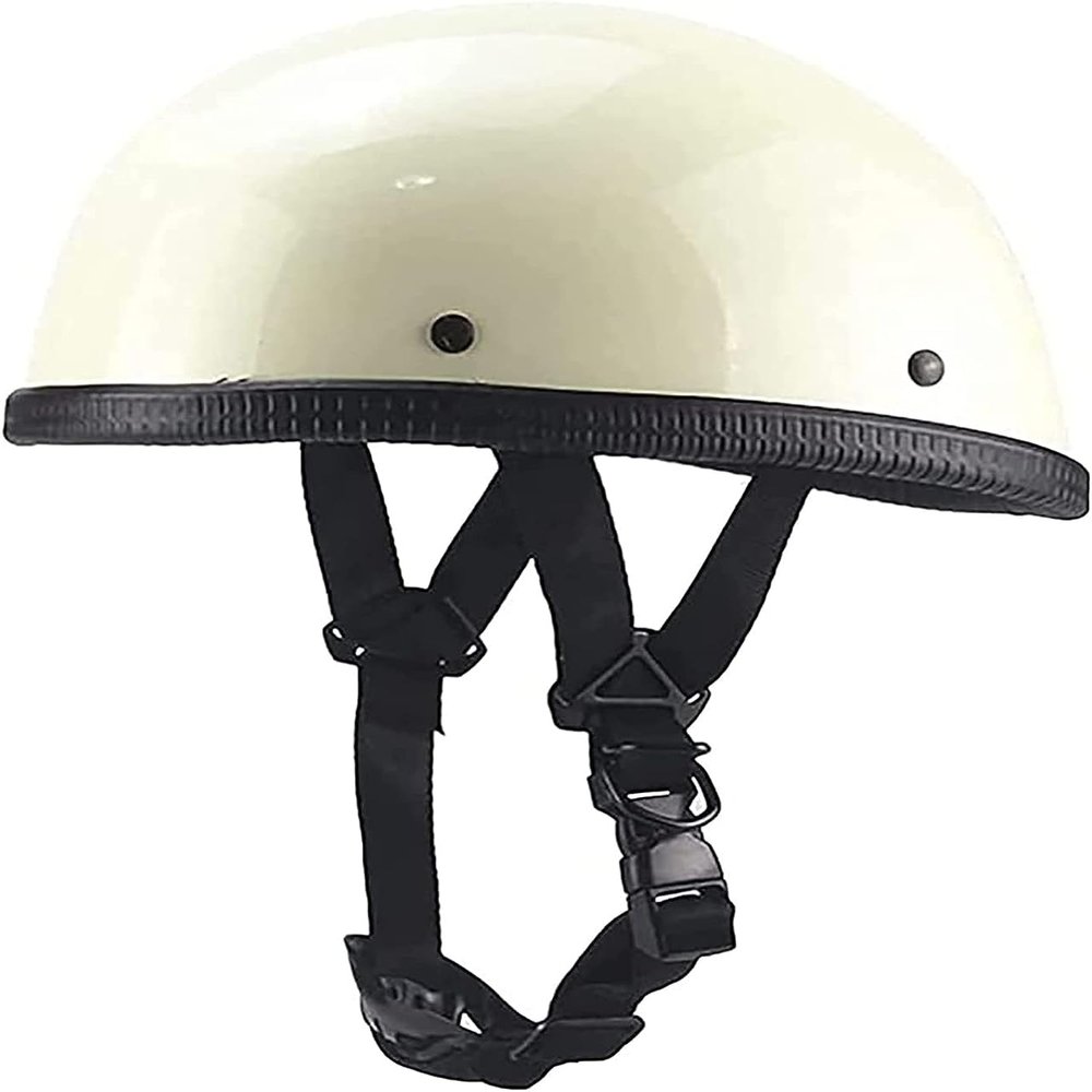 YMKJGZS Riding Beanie Motorcycle Half Helmet Open Face Motorbike Helmet, DOT Approved Low Profile Chopper Motorcycle Half Helmet for Men and Women Chopper Moped Scooter ATV (B,S)