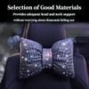 Pirador Car Neck Pillows Bowknot Car Headrest Cushion Crystal Rhinestone Diamond Bling Accessories for Women Driving Comfort Neck Support Pillow White 2Pcs view 2