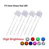 BREAKA F5 5mm Clear Straw Hat LED Emitting Diode Micro Indicator Lamp Bulb Wide Angle Transparent Strawhat (Color : 1000pcs Pink) view 3