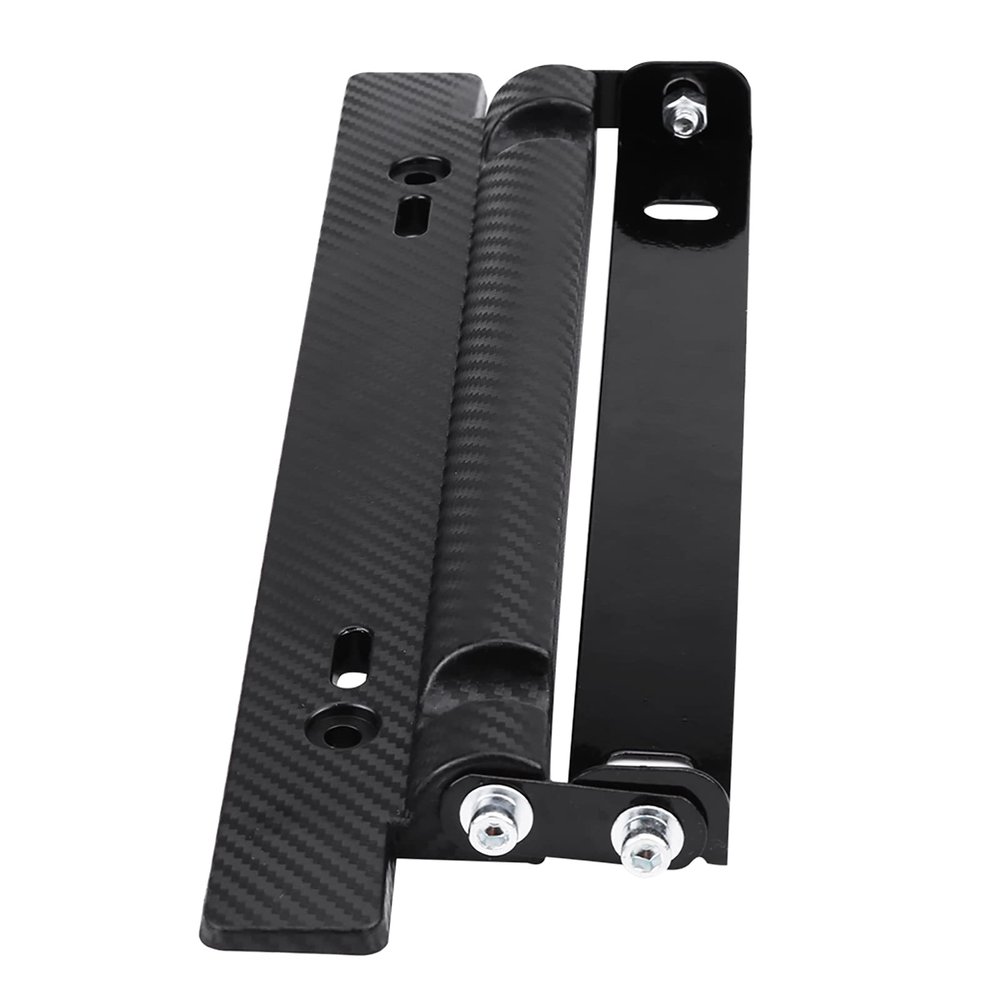 Buachois License Plate Holder, Carbon Fiber Universal 180 Angle Adjustable License Plate Bracke, Car Modification License Plate Frame