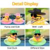 wonuu Car Rubber Duck Party Decoration, Sparkly Glitter Space cowboy hat Duck Car Dashboard Accessories With Mini Swim Ring Scarf and Sunglasses, A_Pink Shiny Glitter vertical horizontal scarf view 3