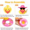 wonuu Car Rubber Duck Party Decoration, Sparkly Glitter Space cowboy hat Duck Car Dashboard Accessories With Mini Swim Ring Scarf and Sunglasses, A_Pink Shiny Glitter vertical horizontal scarf view 4
