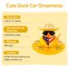 wonuu Car Rubber Duck Party Decoration, Sparkly Glitter Space Cowboy hat Duck Car Dashboard Accessories with Mini Swim Ring Scarf and Sunglasses, H_Yellow Holographic hat Vertical Scarf view 2
