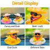 wonuu Car Rubber Duck Party Decoration, Sparkly Glitter Space Cowboy hat Duck Car Dashboard Accessories with Mini Swim Ring Scarf and Sunglasses, H_Yellow Holographic hat Vertical Scarf view 3