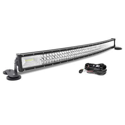 Willpower 42 inch Curved Led Light Bar with Magnetic Bracket Holder,12V Wiring Harness Kit,26000LM Triple Row Flood Spot Beam Driving Work Lamp for Jeep Car Off Road Truck SUV 4x4 Trailer,6000K