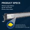 Willpower 42 inch Curved Led Light Bar with Magnetic Bracket Holder,12V Wiring Harness Kit,26000LM Triple Row Flood Spot Beam Driving Work Lamp for Jeep Car Off Road Truck SUV 4x4 Trailer,6000K view 3