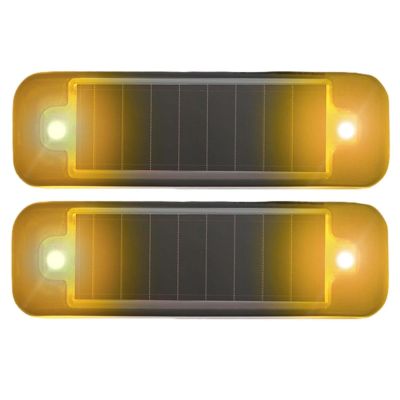 2Pack Solar Warning Lamp,WONFAST Waterproof Mini LED Solar Car Flashing Alarm Safety Lamp Bar Emergency Security Strobe Light for Bike Motorcycles SUV Truck Vehicle Night Driving (Yellow)