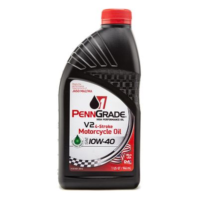 PENN GRADE 71566 1 V2 4-Stroke Motorcycle Oil SAE 10W-40, 1 Quart (4 Pack)