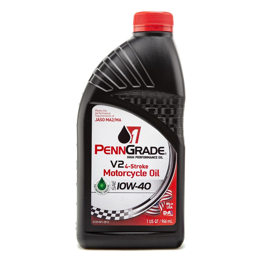 PENN GRADE 71566 1 V2 4-Stroke Motorcycle Oil SAE 10W-40, 1 Quart (4 Pack)