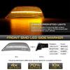 VIPMOTOZ Full LED Front Side Marker Lights Compatible With 2021-2024 Kia K5 Chrome Housing Clear Lens Left & Right Side Pair Set view 2