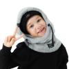 OWNGIGI Balaclava Ski Mask for Kids, Winter Windproof Face Mask for Cold Weather, Fleece Hooded Scarf Head Cover Neck Warmer Grey view 2