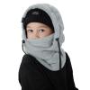 OWNGIGI Balaclava Ski Mask for Kids, Winter Windproof Face Mask for Cold Weather, Fleece Hooded Scarf Head Cover Neck Warmer Grey view 3