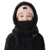 OWNGIGI Balaclava Ski Mask for Kids, Winter Windproof Face Mask for Cold Weather, Fleece Hooded Scarf Head Cover Neck Warmer Black view 1