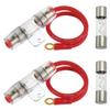 BOJACK 8 Gauge AWG 1ft Power Wire with 30 Amp AGU Fuse Holder 30APack of 2 view 1