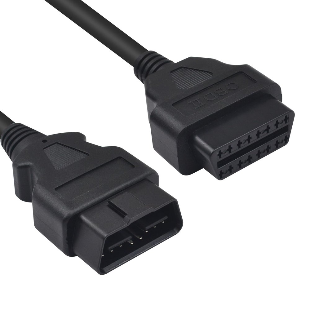 Duttek OBD2 Extension Cable 5FT/1.5M,16 Pin OBD Extension Cable Male to Female Diagnostic Tool Extension Cable Black