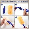 Yaomiao 120 Pcs Duster Refills for Cleaning Includes 100 Disposable Duster Refills Bulk with 20 Replacement Handle for Cleaning Office, Home, Blinds, Ceiling Fans, Furniture(Yellow) view 4