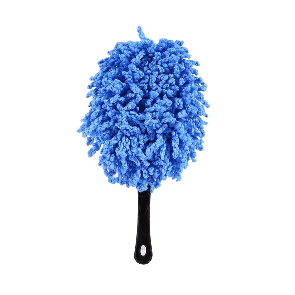MUNEFE Car Dash Duster Brush, Multi Functional Car Duster, Car Nanofiber Cloth Brush Tool for Car Washing, Waxing, And Daily Cleaning Tasks(Blue)