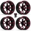 GTW Spyder 15" Golf Cart Wheels/Rims Black/Red (3+4) E-Z-GO & Club Car view 1
