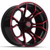 GTW Spyder 15" Golf Cart Wheels/Rims Black/Red (3+4) E-Z-GO & Club Car view 2