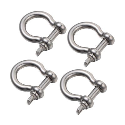 VICASKY 4pcs D-Shaped Steel Shackles Heavy Duty Horseshoe Shackle for Lifting Towing Metal Shackles for Vehicle Recovery Hauling Stainless Steel Construction