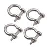 VICASKY 4pcs D-Shaped Steel Shackles Heavy Duty Horseshoe Shackle for Lifting Towing Metal Shackles for Vehicle Recovery Hauling Stainless Steel Construction view 1