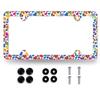 Love Hearts Print License Plate Frame Colorful License Holder with 4 Holes view 1