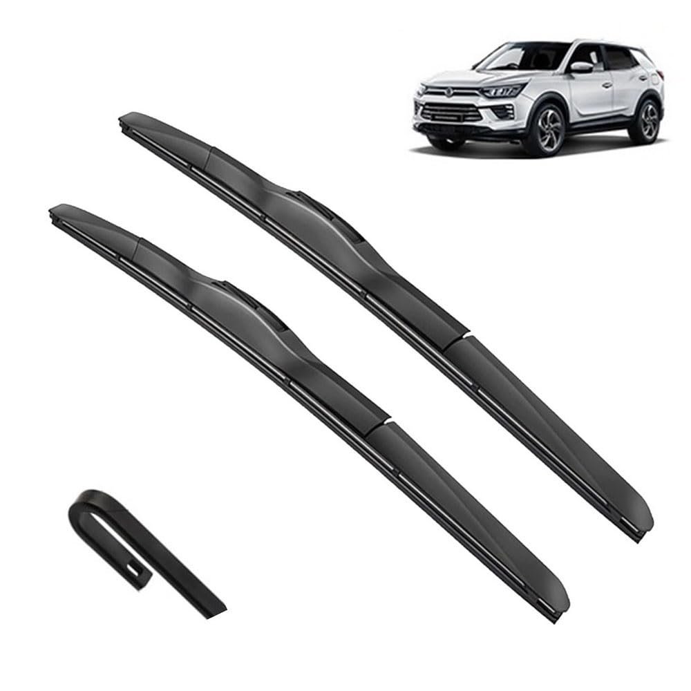 Vehicle wiper Car Front Wiper Blades For SsangYong Korando C300 2019 2020 2021 2022 Window Windscreen Windshield Auto Sticker Car Accessories All-weather wiper (Color : RHD)