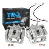 TRQ Rear Brake Caliper Set Zinc Coated Brackets Hoses view 1