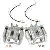 TRQ Rear Brake Caliper Set Zinc Coated Brackets Hoses view 3