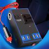 1500W Car , 12V 24V DC to 110V 220V AC Vehicle Plug Adapter Converter with USB Quick Charging Ports AC Outlets, Ports Car for Trucks Home Outlets view 2