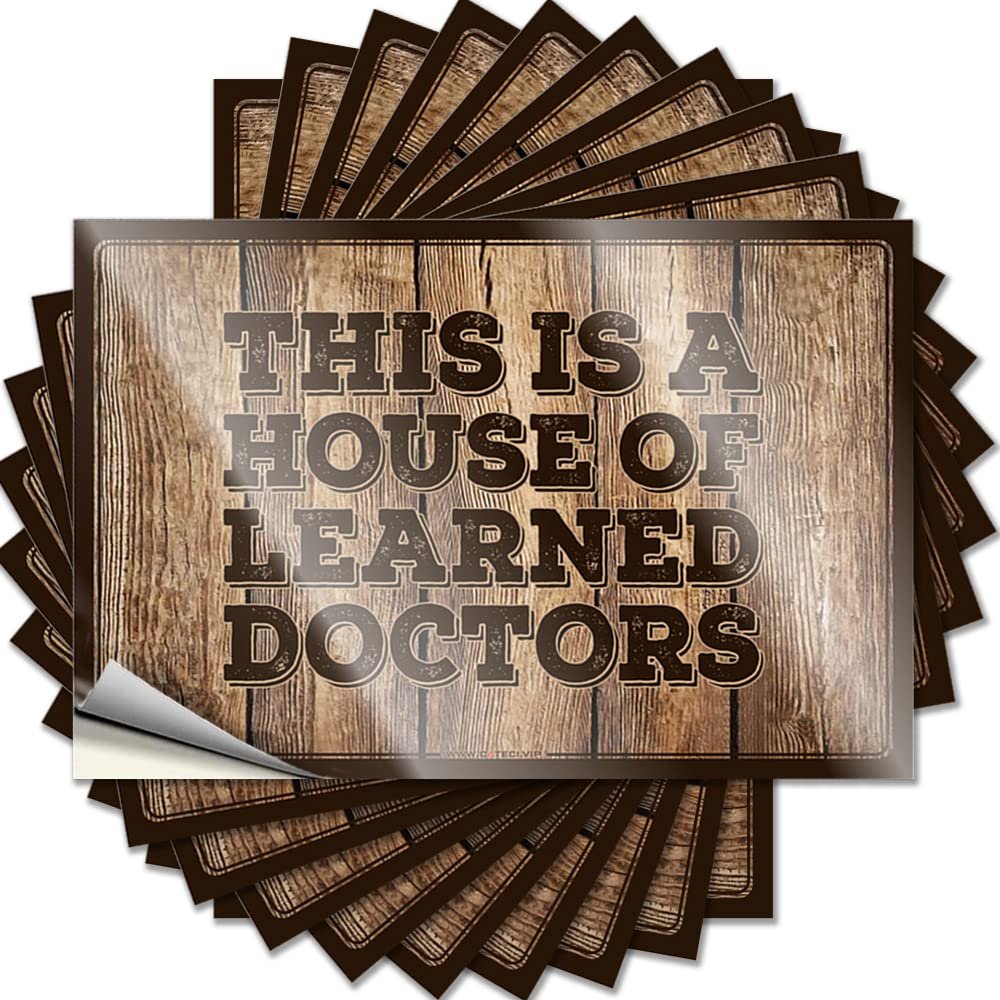 Mechanic Stickers This is A House of Learned Doctors Funny Sticker 10 Pcs Prank Stickers for Adults Car Decals (Size : 6X9CM)