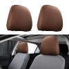 gunhunt Pack-2 Car Headrest Covers, Soft Dust-Proof Protector Covers, Seat Headrest Cover Replacement, Breathable Automobile Decoration Kit, Universal for Most Cars, Trucks, SUVs (Brown) view 1