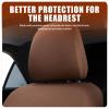 gunhunt Pack-2 Car Headrest Covers, Soft Dust-Proof Protector Covers, Seat Headrest Cover Replacement, Breathable Automobile Decoration Kit, Universal for Most Cars, Trucks, SUVs (Brown) view 2