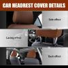 gunhunt Pack-2 Car Headrest Covers, Soft Dust-Proof Protector Covers, Seat Headrest Cover Replacement, Breathable Automobile Decoration Kit, Universal for Most Cars, Trucks, SUVs (Brown) view 4