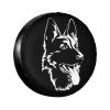 German Shepherd Dog Portrait Spare Tire Cover Universal Weatherproof Tire Wheel Covers Waterproof Dust-Proof Wheel Tire Protector Tyre Covers for Trailer RV SUV Truck Off-Road Vehicle Travel 14 Inch view 1