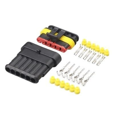 PriaRi Connector 1/5/10Sets 1P 2P 3P 4P 5P 6Pins Way AMP 1.5 Super Seal wat/erp/;ro/ofW Electrical Automotive Wire Connector Plug Fit Compatible car Motorcycle(Color:6pin,Size:1Sets)