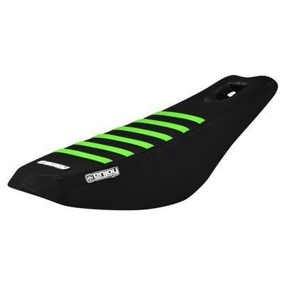Enjoy Mfg USA-Made Seat Cover - Compatible with The Surron Light Bee Shock seat - #399 (All Black/NEON FLO Green Ribs)