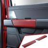 Interior Upgrade Accessories Rear Door Inner Handle Panel Trim Cover Sticker Protector for Ford F150 Raptor 2021 2022 2023 2024 2025 Red Carbon Fiber Style view 1
