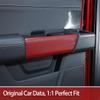Interior Upgrade Accessories Rear Door Inner Handle Panel Trim Cover Sticker Protector for Ford F150 Raptor 2021 2022 2023 2024 2025 Red Carbon Fiber Style view 2